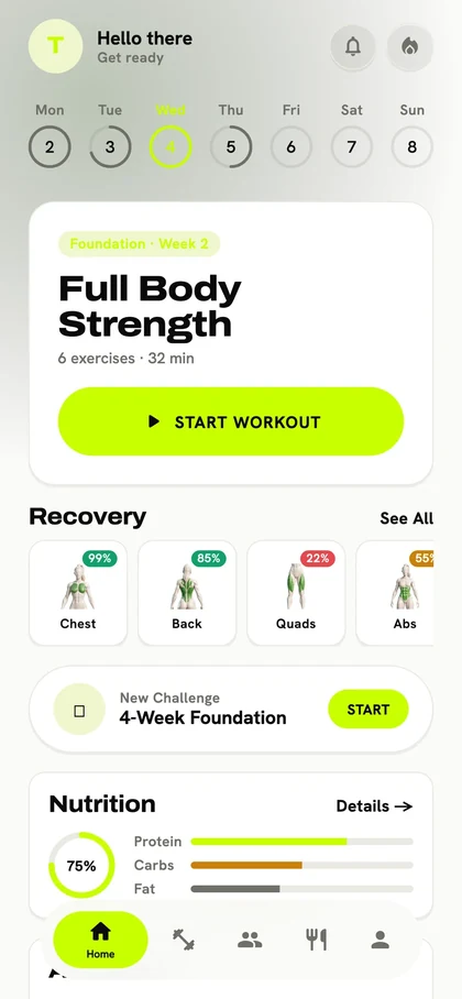 Burnix training and fitness app preview